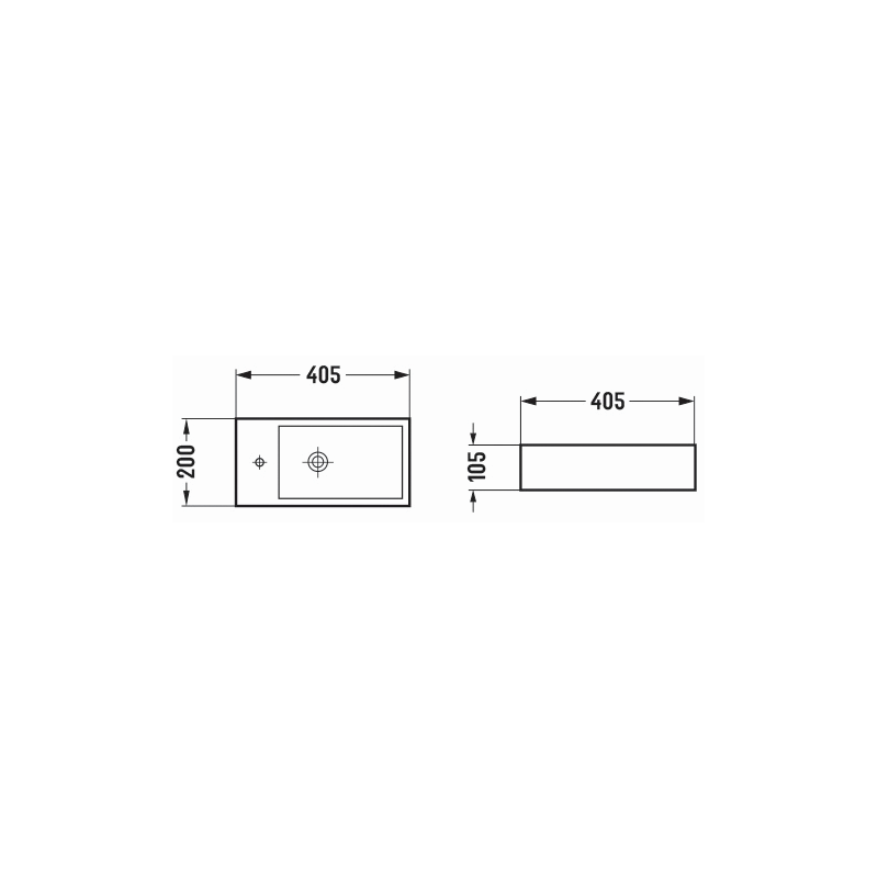 Mexen Inez Aufsatzwaschbecken rechts 40 x 20 cm, hellgrau matt - 21484061R
