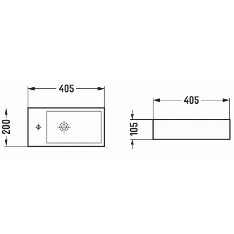 Mexen Inez Waschbecken Aufsatz rechts 40 x 20 cm, hellgrau matt - 21484061R