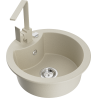 Mexen Diego Granitspüle ein Becken mit Küchenarmatur Rita, beige - 6512-69-670300-69