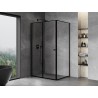 Mexen Mist-F Faltdusche linksseitig 100 x 85 cm, schwarzer Rahmen, schwarz - 8A6T-100-085-70-70-L
