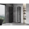 Mexen Mist-F Duo Klappduschkabine links 120 x 75 cm, schwarzer Rahmen, schwarz - 8A6-120L-075P-70-70