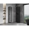 Mexen Mist-F Duo faltbare Duschkabine rechts 75 x 100 cm, schwarzer Rahmen, schwarz - 8A6-075L-100P-70-70