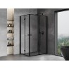 Mexen Mist-F Duo faltbare Duschkabine rechts 85 x 100 cm, schwarzer Rahmen, schwarz - 8A6-085L-100P-70-70