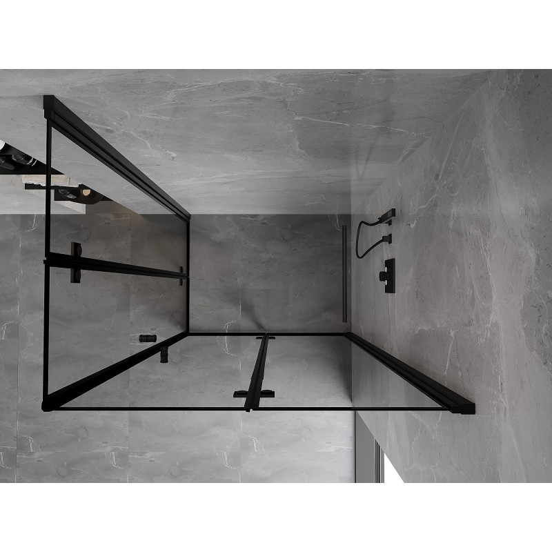 Mexen Mist-F Duo faltbare Duschkabine rechts 70 x 110 cm, schwarzer Rahmen, schwarz - 8A6-070L-110P-70-70