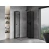 Mexen Mist-F Duo faltbare Duschkabine rechts 75 x 110 cm, schwarzer Rahmen, schwarz - 8A6-075L-110P-70-70