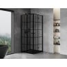 Mexen Mist-F Duo faltbare Duschkabine 95 x 95 cm, schwarzes Gitter, schwarz - 8A6-095L-095P-70-77