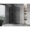 Mexen Mist-F Duo faltbare Duschkabine 120 x 120 cm, schwarzes Gitter, schwarz - 8A6-120L-120P-70-77