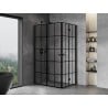 Mexen Mist-F Duo faltbare Duschkabine links 75 x 70 cm, schwarzes Gitter, schwarz - 8A6-075L-070P-70-77