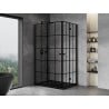 Mexen Mist-F Duo klappbare Duschkabine links 90 x 70 cm, schwarzes Gitter, schwarz - 8A6-090L-070P-70-77