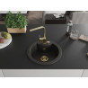Mexen Diego Granitspüle mit 1 Becken, Küchenspüle Rita, schwarz/goldener Metallic-Look - 6512-75-670300-50