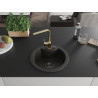 Mexen Diego granitspüle mit 1 becken und küchenarmatur Rita, schwarz/gold metallic - 6512-75-670300-50-B