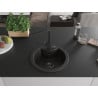 Mexen Diego Granitspüle 1-Becken mit Küchenarmatur Rita, Schwarz/Gold Metallic - 6512-75-670300-70-B