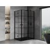Mexen Mist-F Duo Duschkabine klappbar rechts 70 x 100 cm, schwarzes Gitter, schwarz - 8A6-070L-100P-70-77