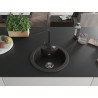 Mexen Diego Granit-Spüle 1-Becken mit Küchenarmatur Rita, schwarz/gold metallic - 6512-75-670300-70