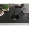 Mexen Diego Granitspüle 1-Becken mit Küchenarmatur Rita, schwarz/gold metallic - 6512-75-670300-70