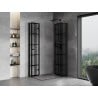 Mexen Mist-F Duo Duschkabine klappbar rechts 100 x 110 cm, schwarzes Gitter, schwarz - 8A6-100L-110P-70-77