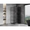 Mexen Mist-F faltbare Duschkabine rechts 75 x 75 cm, schwarzes Gitter, schwarz - 8A6T-075-075-70-77-P