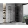 Mexen Mist-F klappbare Duschkabine rechts 85 x 75 cm, schwarzes Gitter, schwarz - 8A6T-085-075-70-77-P