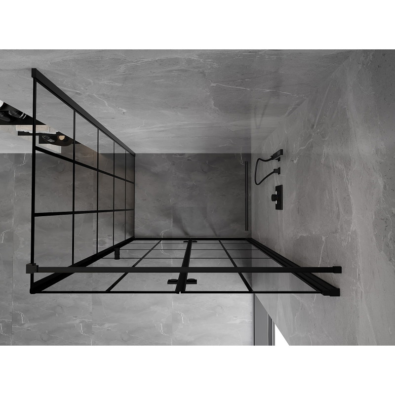 Mexen Mist-F faltbare Duschkabine rechts 95 x 85 cm, schwarzes Gitter, schwarz - 8A6T-095-085-70-77-P