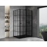 Mexen Mist-F Duschkabine klappbar rechts 100 x 90 cm, schwarzes Gitter, schwarz - 8A6T-100-090-70-77-P