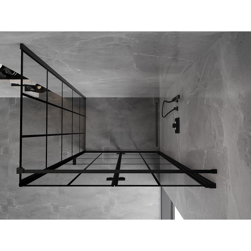 Mexen Mist-F Faltbare Duschkabine rechts 70 x 100 cm, schwarzes Gitter, schwarz - 8A6T-070-100-70-77-P