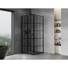 Mexen Mist-F faltbare Duschkabine links 70 x 70 cm, schwarzes Gitter, schwarz - 8A6T-070-070-70-77-L
