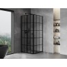 Mexen Mist-F faltbare Duschkabine links 80 x 80 cm, schwarzes Gitter, Schwarz - 8A6T-080-080-70-77-L