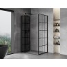Mexen Mist-F klappbare Duschkabine links 95 x 100 cm, schwarzes Gitter, schwarz - 8A6T-095-100-70-77-L