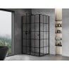 Mexen Mist-F Duschkabine klappbar links 70 x 110 cm, schwarzes Gitter, schwarz - 8A6T-070-110-70-77-L