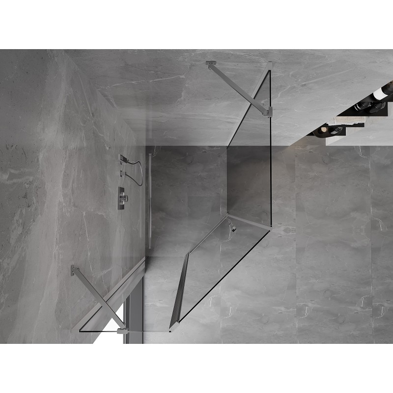 Mexen Mist Duschkabine fünfeckig asymmetrisch schwenkbar 90 x 100 cm, transparent, Chrom - 8A8-090-100-01-00