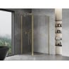Mexen Mist asymmetrische Fünfeck-Duschkabine schwingbar 100 x 80 cm, transparent, gebürstetes Gold - 8A8-100-080-55-00