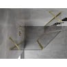 Mexen Mist asymmetrische Fünfeck-Duschkabine schwingbar 100 x 80 cm, transparent, gebürstetes Gold - 8A8-100-080-55-00