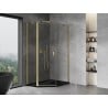 Mexen Mist fünfeckige asymmetrische Duschkabine klappbar 80 x 90 cm, transparent, gebürstetes Gold - 8A8-080-090-55-00