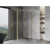Mexen Mist asymmetrische fünfeckige Duschkabine schwingtür 80 x 100 cm, transparent, gebürstetes Gold - 8A8-080-100-55-00