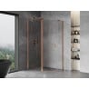 Mexen Mist Asymmetrische fünfeckige Duschkabine zum Öffnen 100 x 80 cm, transparent, gebürstetes Kupfer - 8A8-100-080-65-00
