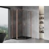 Mexen Mist asymmetrische fünfeckige Duschkabine mit Drehtür 80 x 90 cm, transparent, gebürstetes Kupfer - 8A8-080-090-65-00