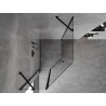 Mexen Mist fünfeckige asymmetrische Duschkabine mit Schwingtür 80 x 90 cm, transparent, schwarz - 8A8-080-090-70-00