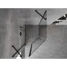 Mexen Mist fünfeckige asymmetrische Duschkabine, Klapptür 90 x 100 cm, transparent, schwarz - 8A8-090-100-70-00