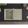 Mexen Bruno Granitspüle 1-Becken mit Abtropffläche und Küchenarmatur Rita, beige - 6513-69-670300-00