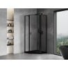 Mexen Mist rechteckige Duschkabine, rechte Flügeltür 80 x 80 cm, schwarzer Rahmen, schwarz - 8A8-080-080-70-70-P