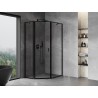 Mexen Mist asymmetrische fünfeckige Duschkabine, schwenkbar links 90 x 100 cm, schwarzer Rahmen, schwarz - 8A8-090-100-70-70-L