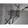 Mexen Mist asymmetrische fünfeckige Duschkabine, schwenkbar links 90 x 100 cm, schwarzer Rahmen, schwarz - 8A8-090-100-70-70-L