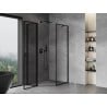 Mexen Mist asymmetrische fünfeckige Duschkabine, schwenkbar links 90 x 100 cm, schwarzer Rahmen, schwarz - 8A8-090-100-70-70-L