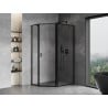 Mexen Mist asymmetrische, rechteckige, rechte Duschkabine, 90 x 80 cm, schwarzer Rahmen, schwarz - 8A8-090-080-70-70-P