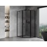 Mexen Mist Asymmetrische Fünfeck-Duschkabine, rechts angeschlagen, 90 x 100 cm, schwarzer Rahmen, schwarz - 8A8-090-100-70-70-P