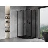 Mexen Mist Asymmetrische Fünfeck-Duschkabine, rechts angeschlagen, 90 x 100 cm, schwarzer Rahmen, schwarz - 8A8-090-100-70-70-P