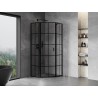 Mexen Mist fünfeckige Duschkabine links 100 x 100 cm, schwarzes Gitter, schwarz - 8A8-100-100-70-77-L