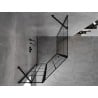 Mexen Mist fünfeckige asymmetrische Duschkabine schwenkbar links 80 x 100 cm, schwarzes Gitter, schwarz - 8A8-080-100-70-77-L