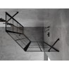 Mexen Mist fünfeckige asymmetrische Duschkabine, rechte Tür 100 x 80 cm, schwarzes Gitter, schwarz - 8A8-100-080-70-77-P