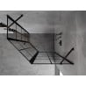 Mexen Mist asymmetrische fünfeckige Duschkabine rechts öffnend 100 x 90 cm, schwarzes Gitter, schwarz - 8A8-100-090-70-77-P